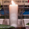 Advent and Christmas Worship pointsettas and candle